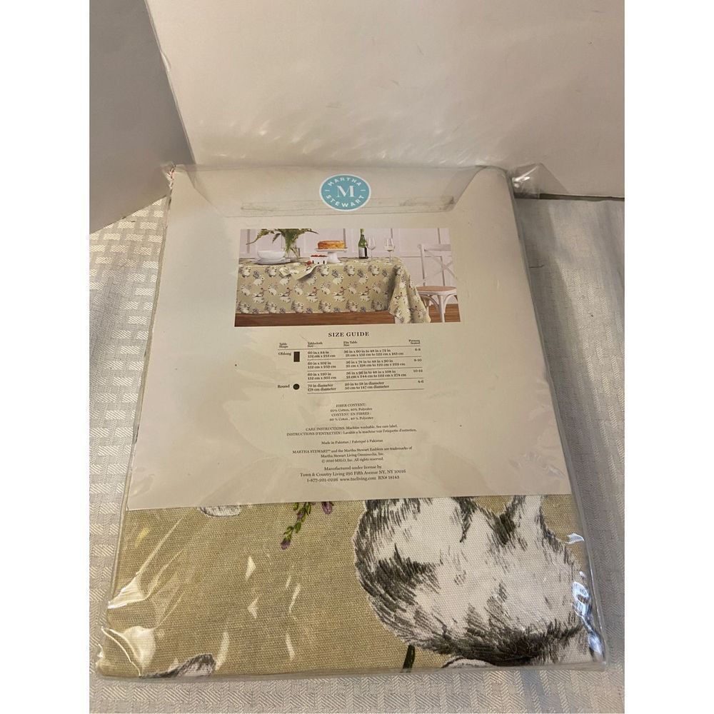 Martha Stewart table cloth Nappee Rabbits‎ Easter Decor 60x84 NEW